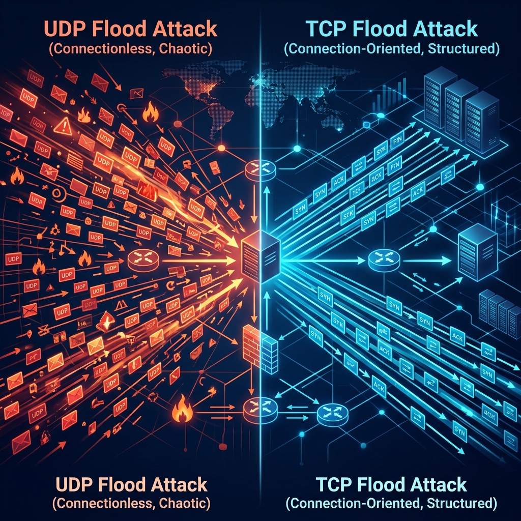 UDP vs TCP Flood Attacks: What's the Difference and How to Stop Both